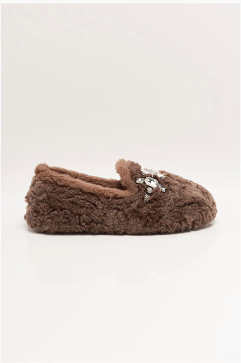 Free People Slumber Party Loafer Slippers - Chocolate