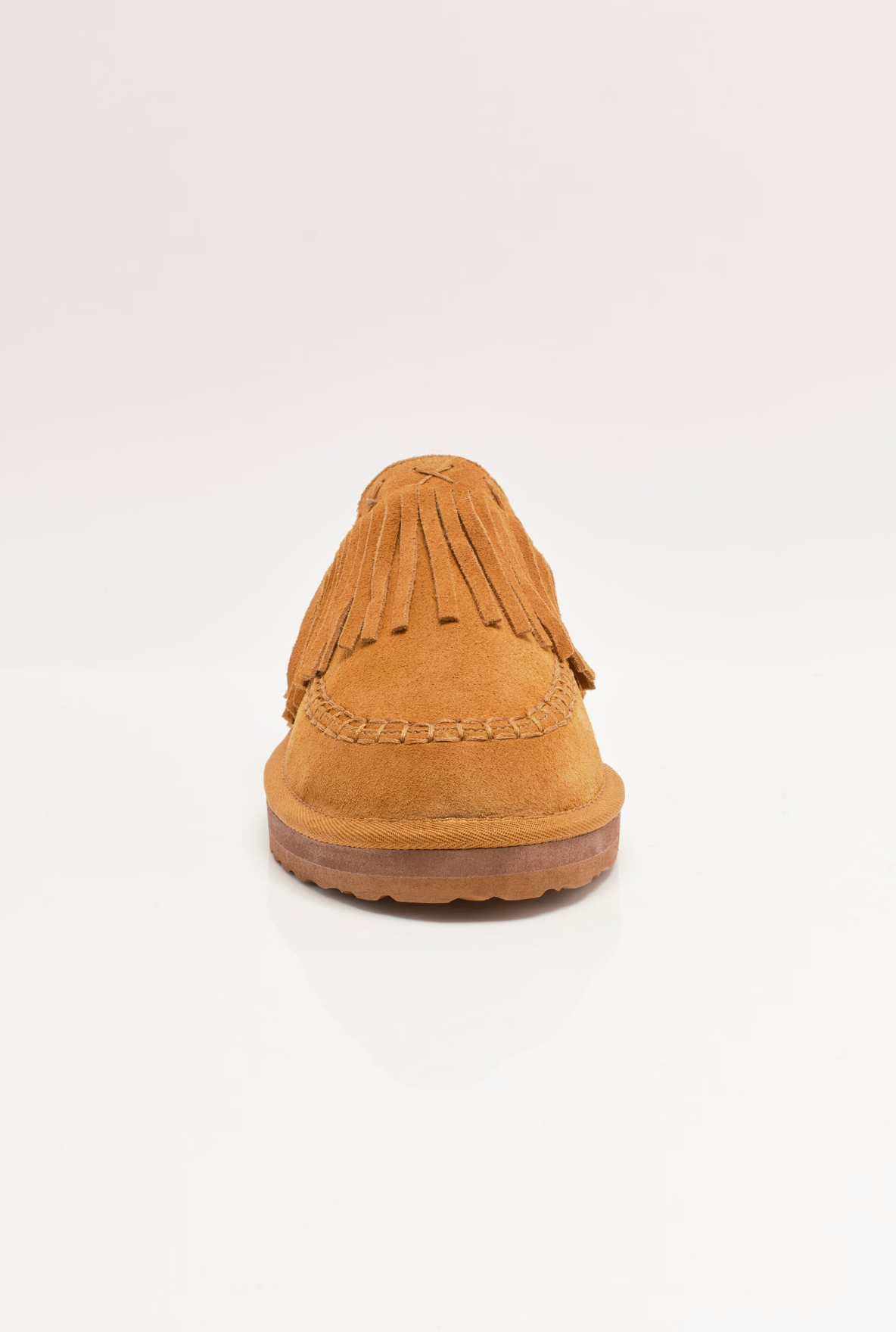 Free People Fallon Fringe Mule Shoes - Toffee Suede