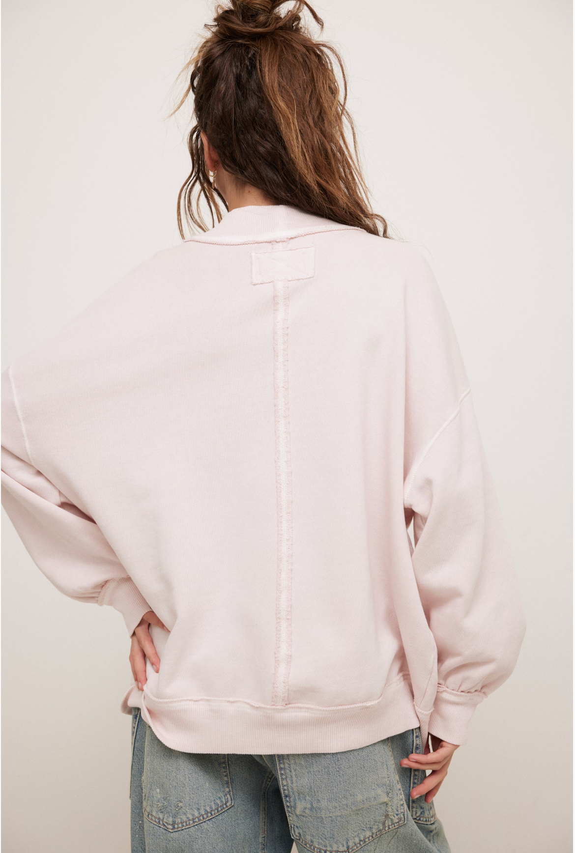 Free People Palm Springs Pullover Sweatshirt - Mauve Chalk