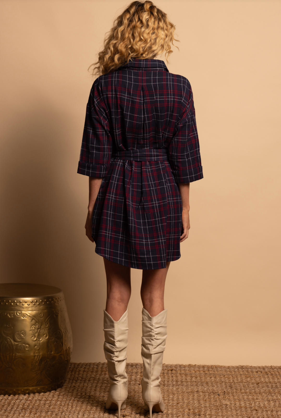Olivia Oversized Mini Dress - Shoreside Plaid
