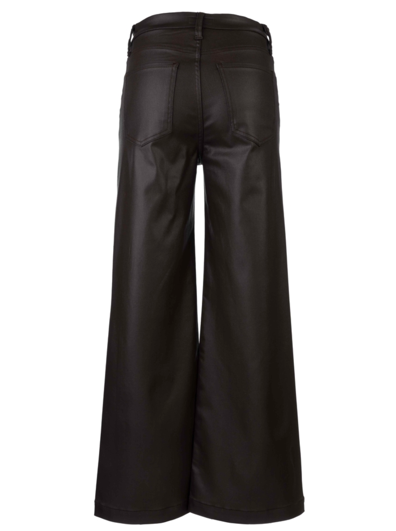 Meg Coated High Rise Wide Leg Jean - Chocolate