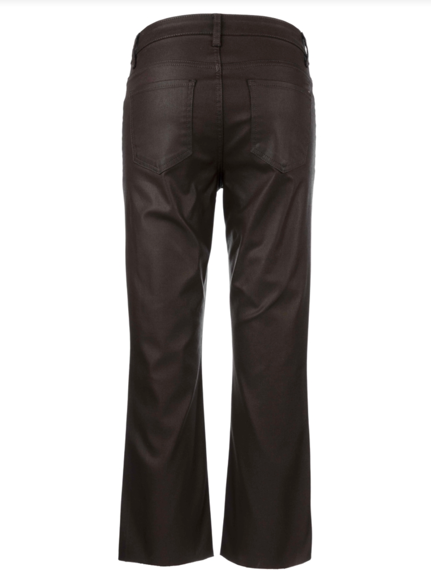 Kelsey Coated High Rise Ankle Flare Jean - Chocolate