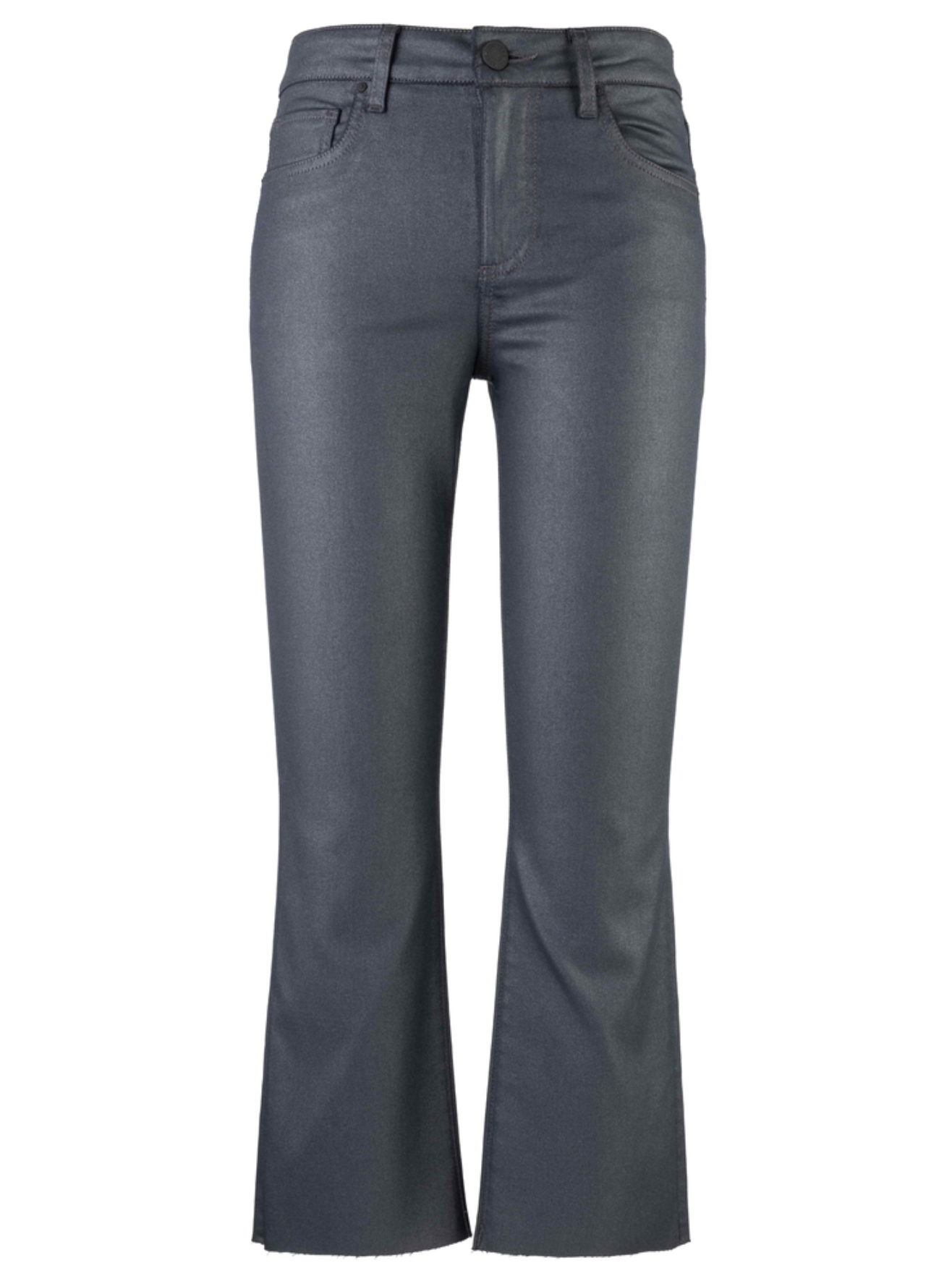 Kelsey Coated High Rise Ankle Flare Jean - Silver Bell