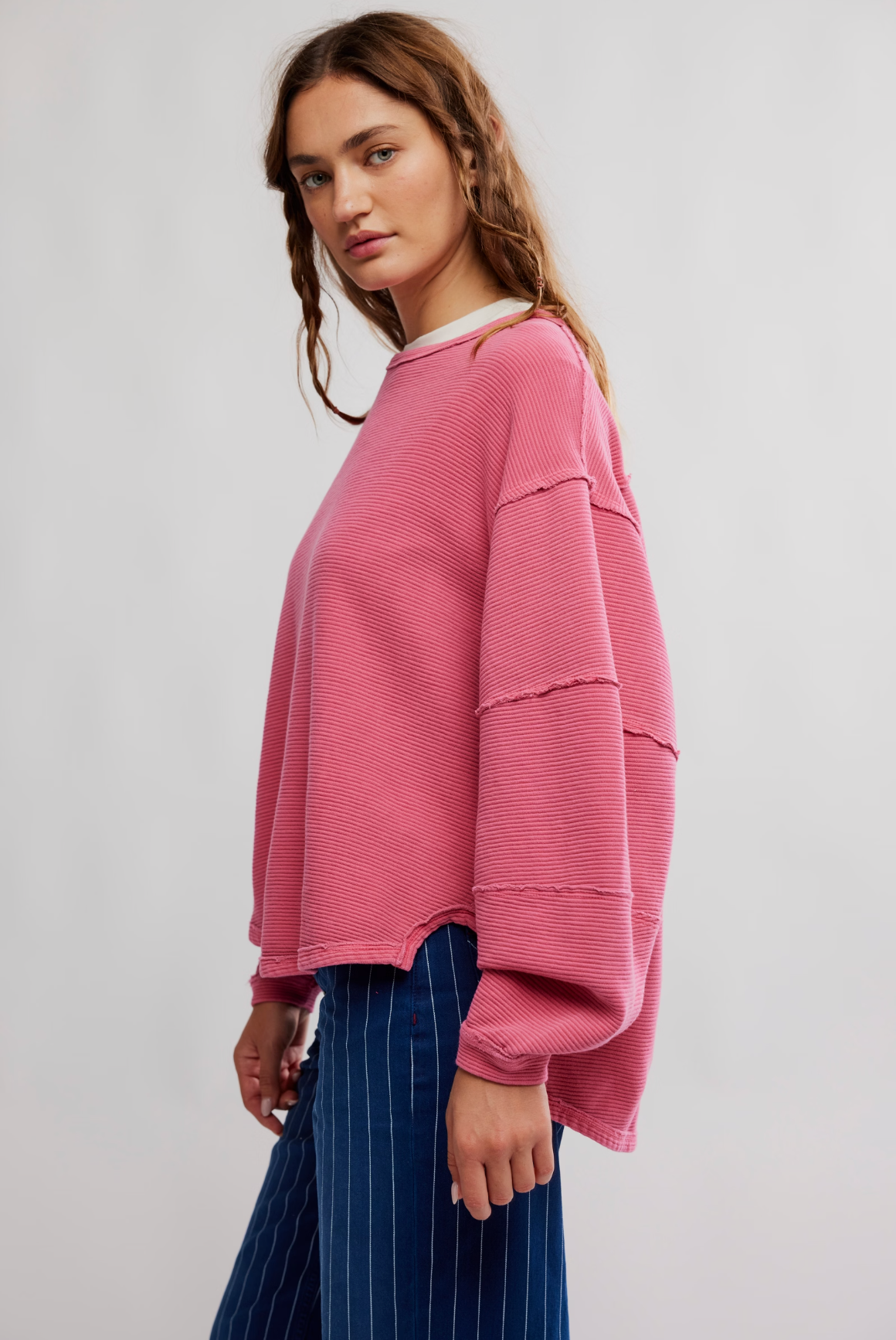 Free People Total Eclipse Tee Shirt - Hibiscus Pop