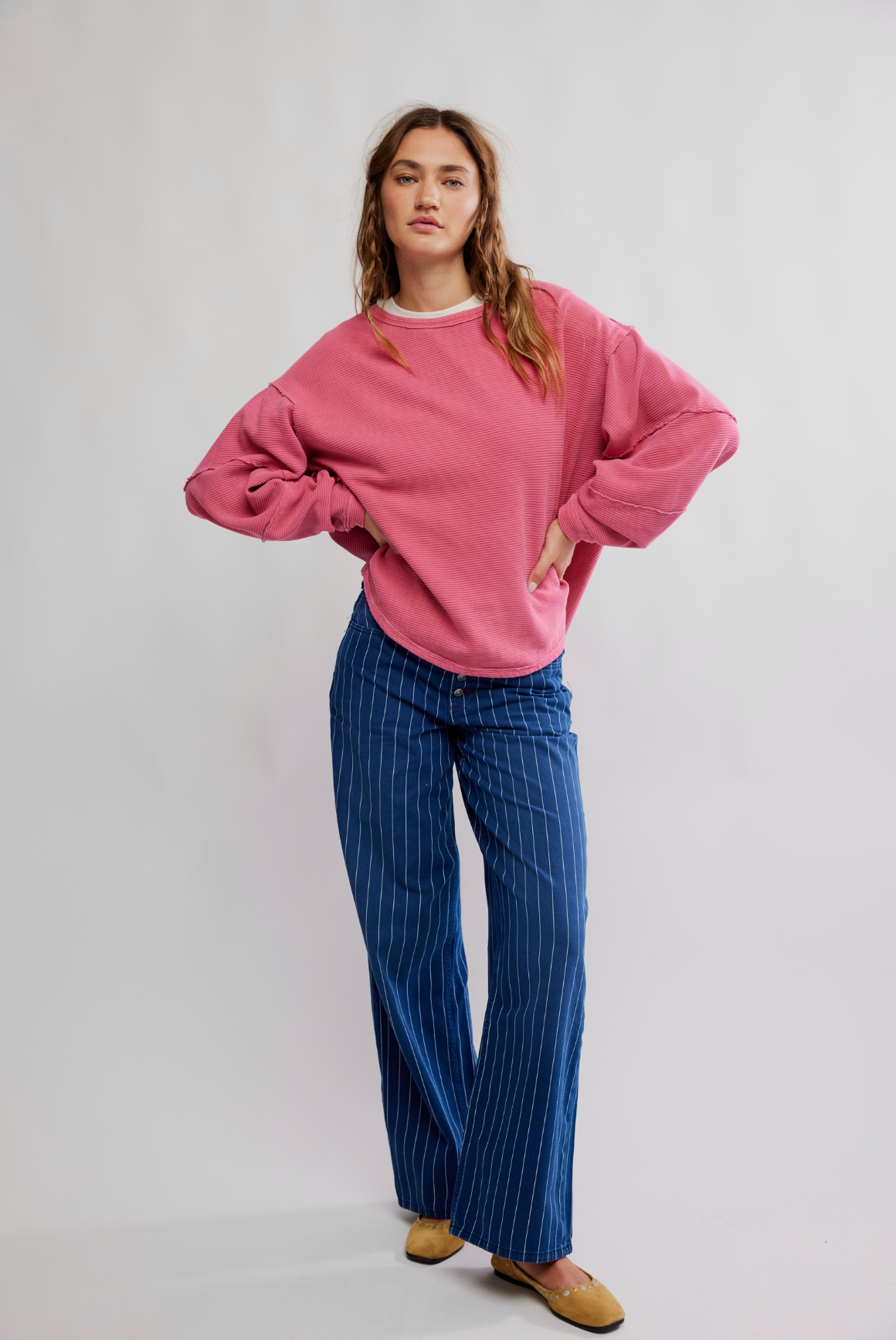 Free People Total Eclipse Tee Shirt - Hibiscus Pop