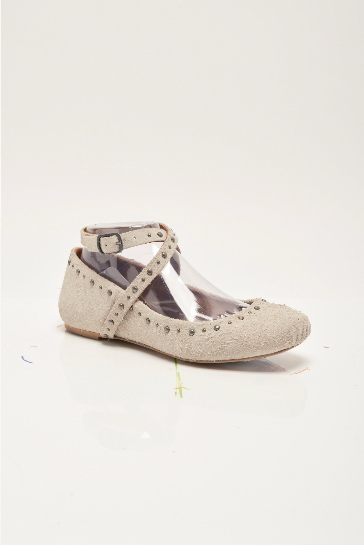 Free People Grace Gems Ballet Flat - Sand Hair Suede