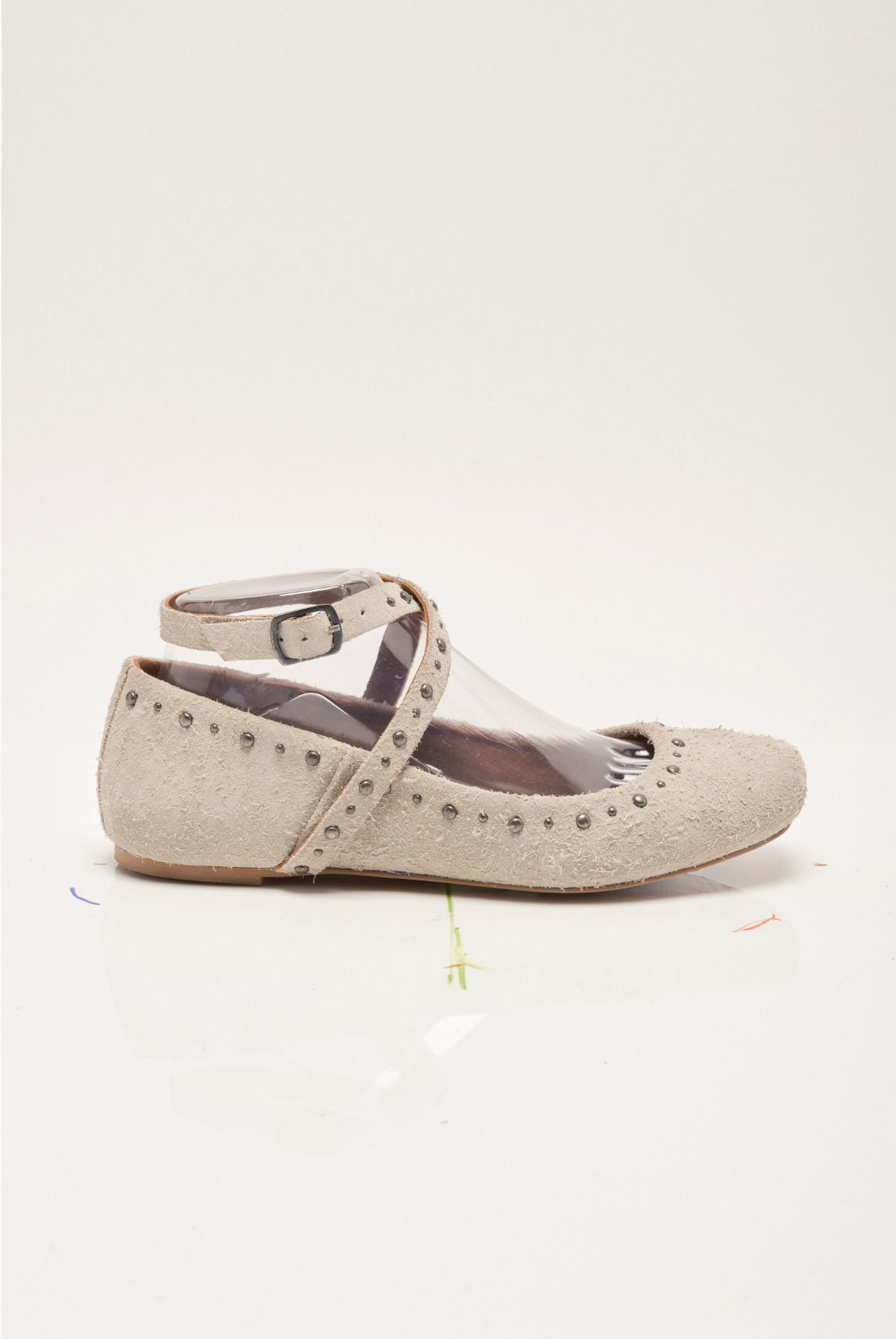 Free People Grace Gems Ballet Flat - Sand Hair Suede