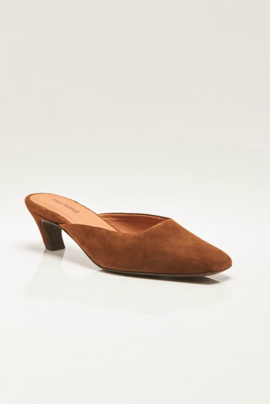 Free People Avenue Heel - Cognac Suede