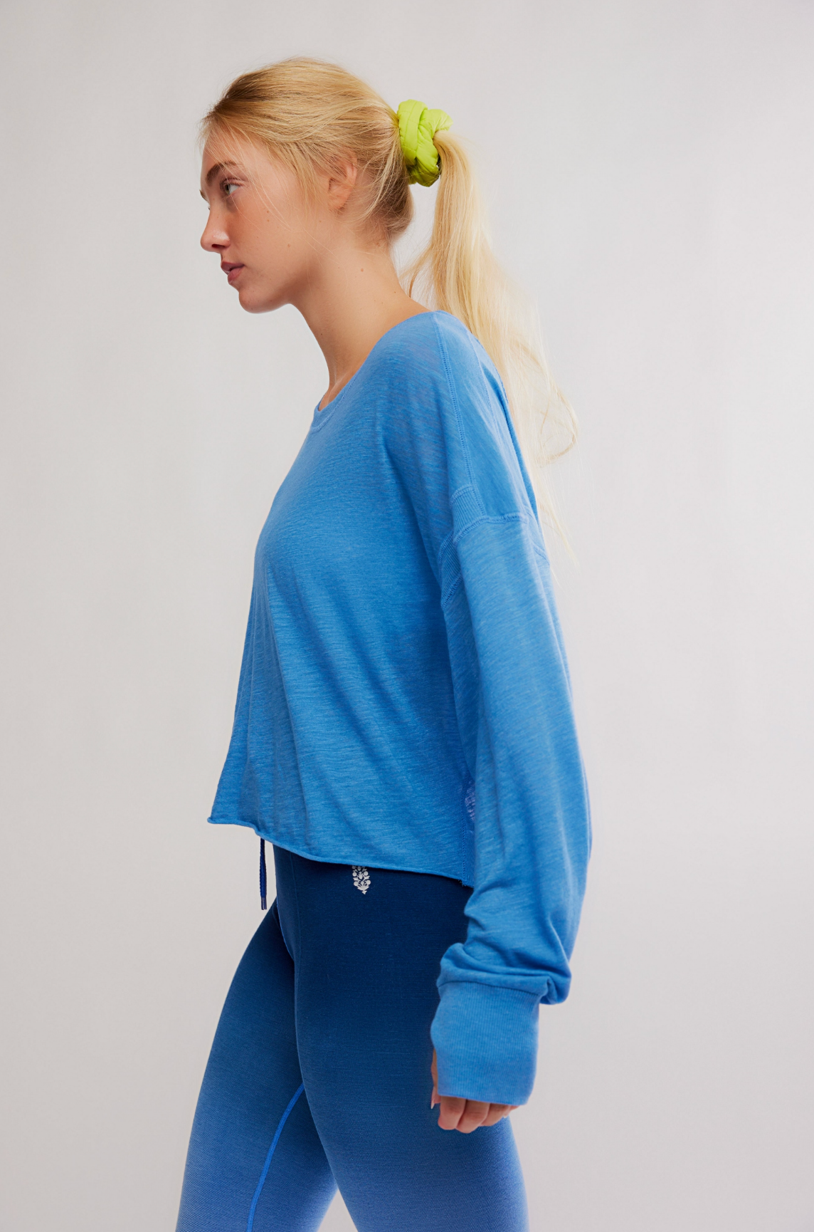 Free People My Time Layer Shirt - Light Cobalt