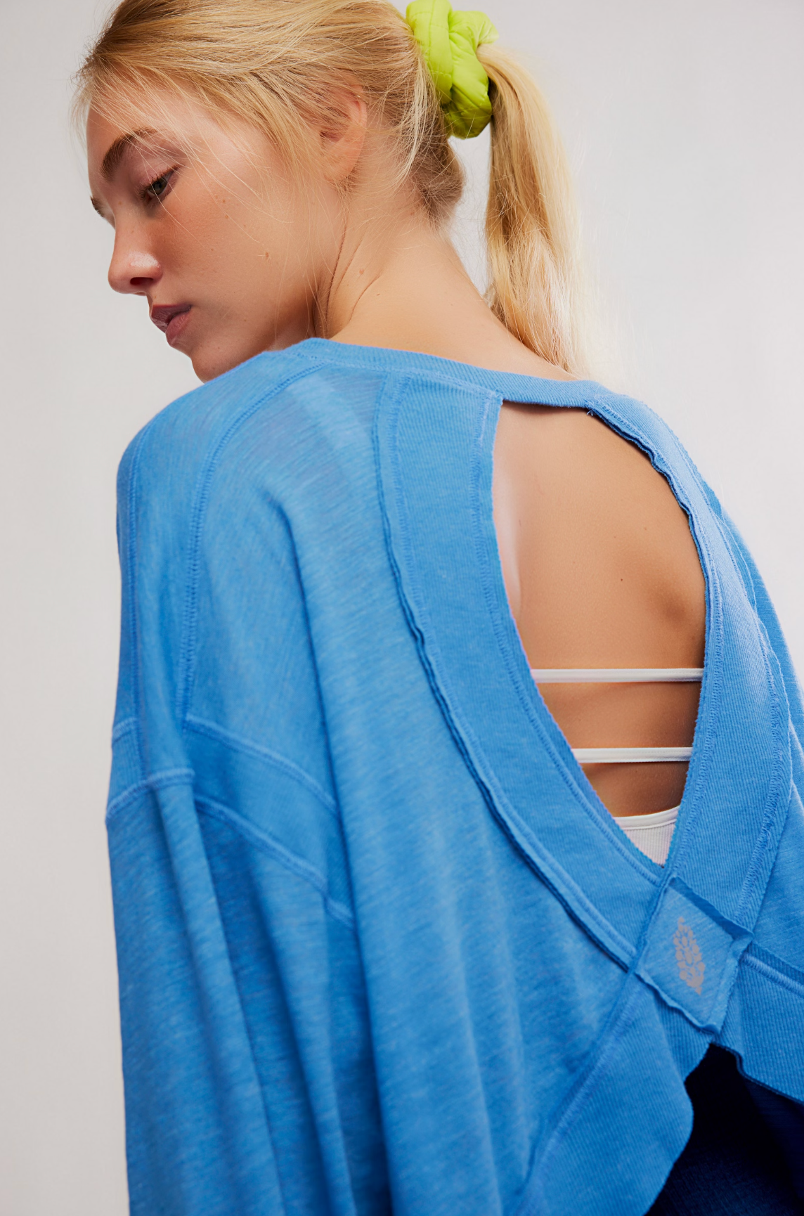 Free People My Time Layer Shirt - Light Cobalt