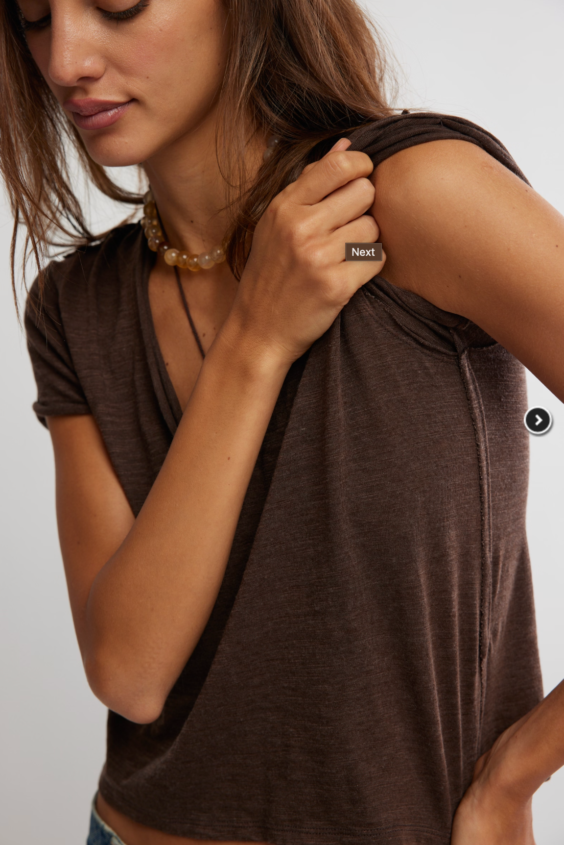 Free People Take 2 Tee Shirt - Double Espresso Combo