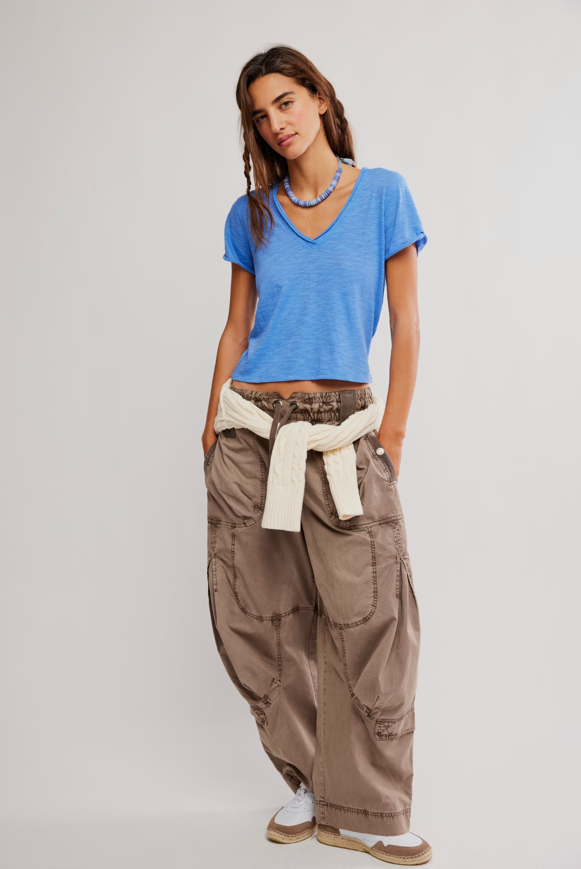 Free People Take 2 Tee Shirt - Cornflower Combo