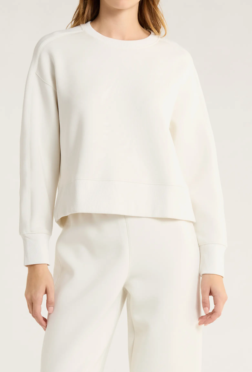 Spanx AirEssentials Luxe Crewneck Long Sleeve Top - Ivory