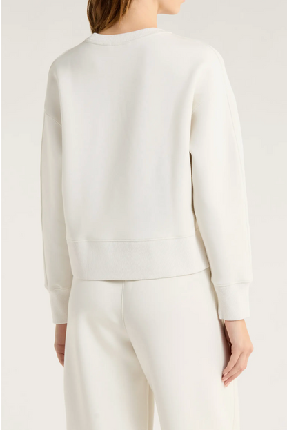 Spanx AirEssentials Luxe Crewneck Long Sleeve Top - Ivory