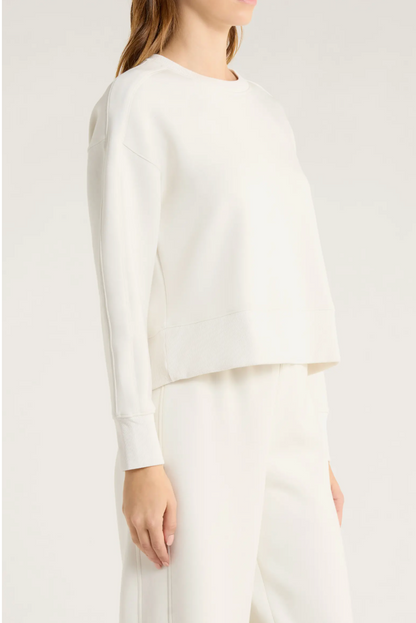 Spanx AirEssentials Luxe Crewneck Long Sleeve Top - Ivory