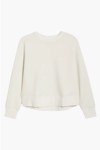 Spanx AirEssentials Luxe Crewneck Long Sleeve Top - Ivory