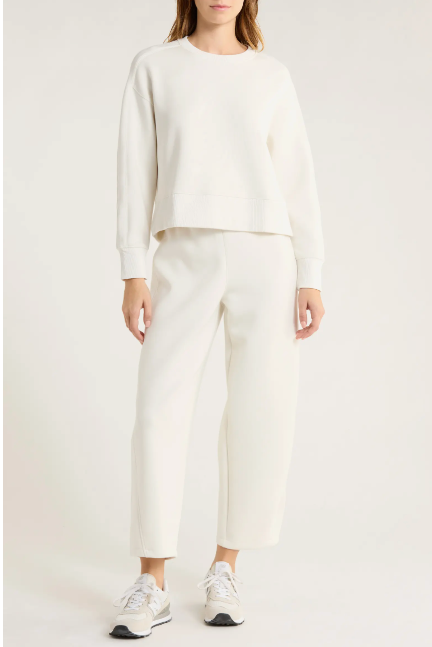 Spanx AirEssentials Luxe Crewneck Long Sleeve Top - Ivory