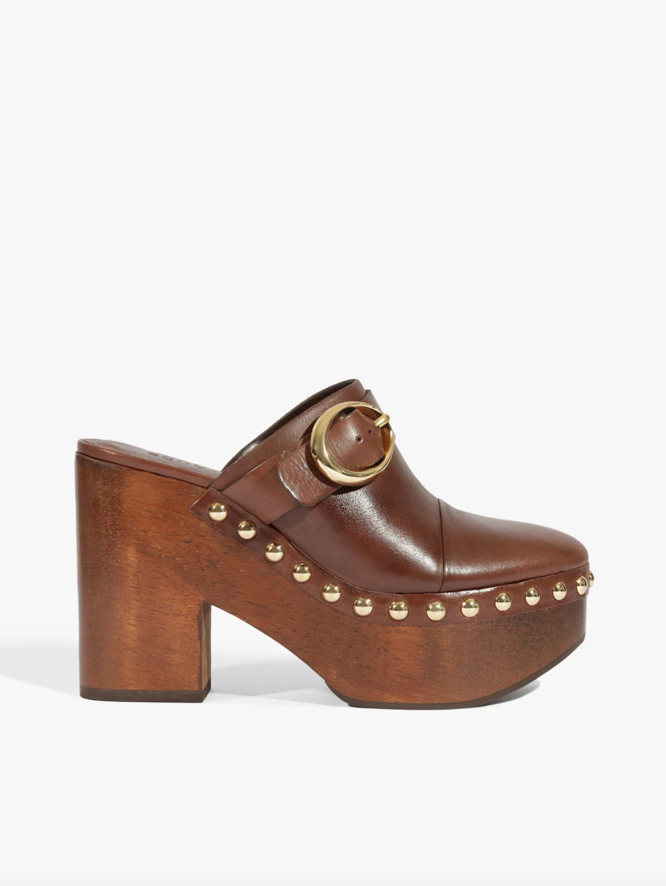 Piper Platform Leather Pump - Chestnut Brown
