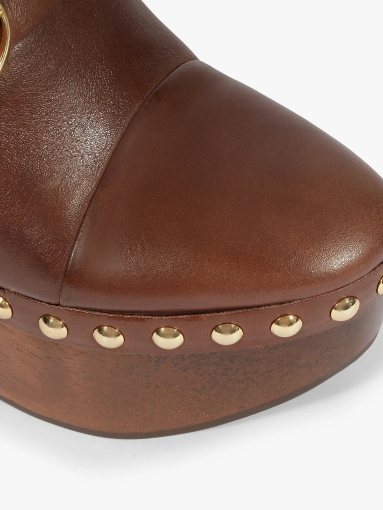 Piper Platform Leather Pump - Chestnut Brown