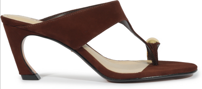 Maisie Mid Heel Sandal - Chestnut Brown