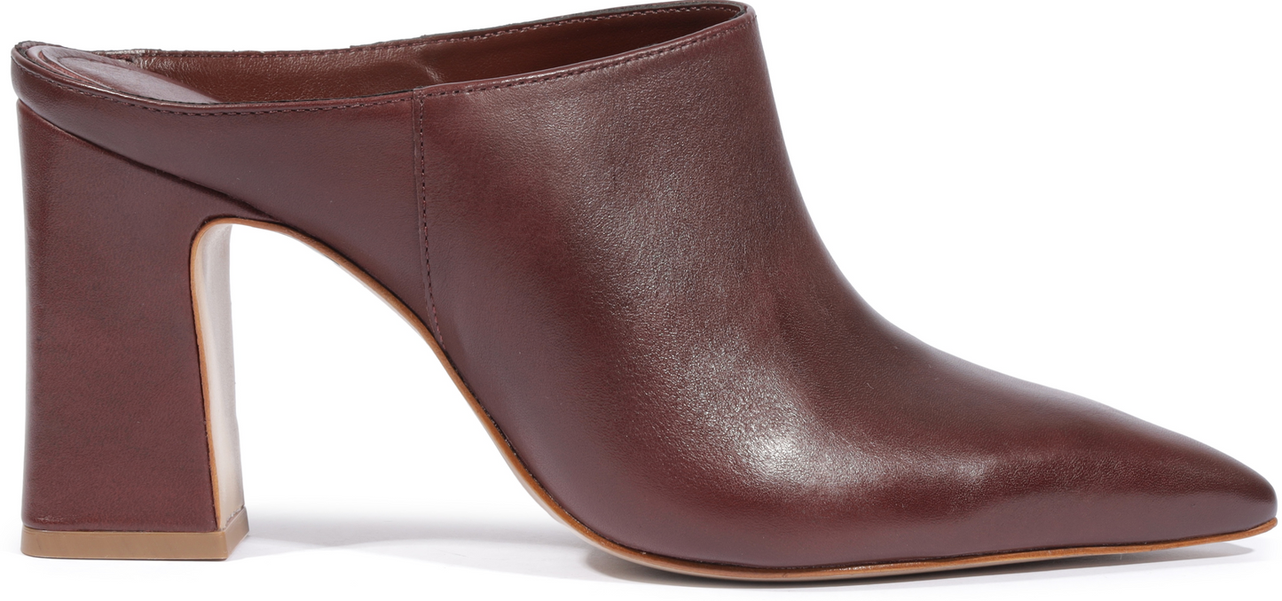 Eleanor Block Heel Mule Shoe - Wine Berry