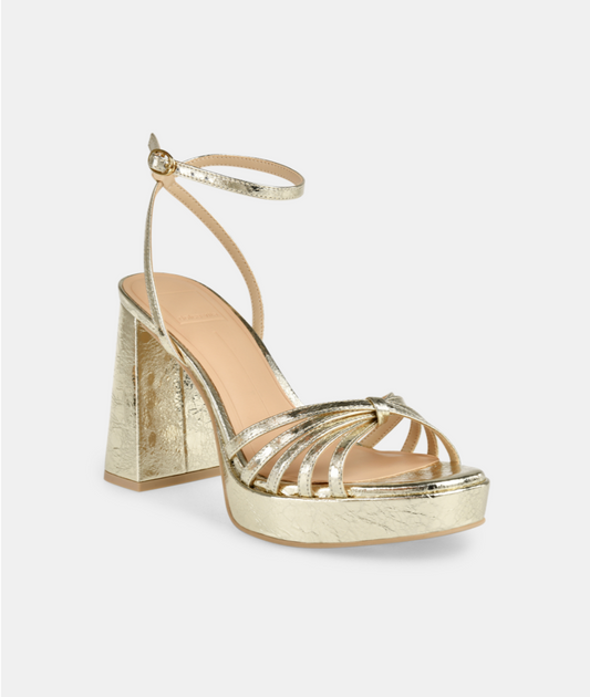 Prady Platform Sandal - Platinum Distressed Leather