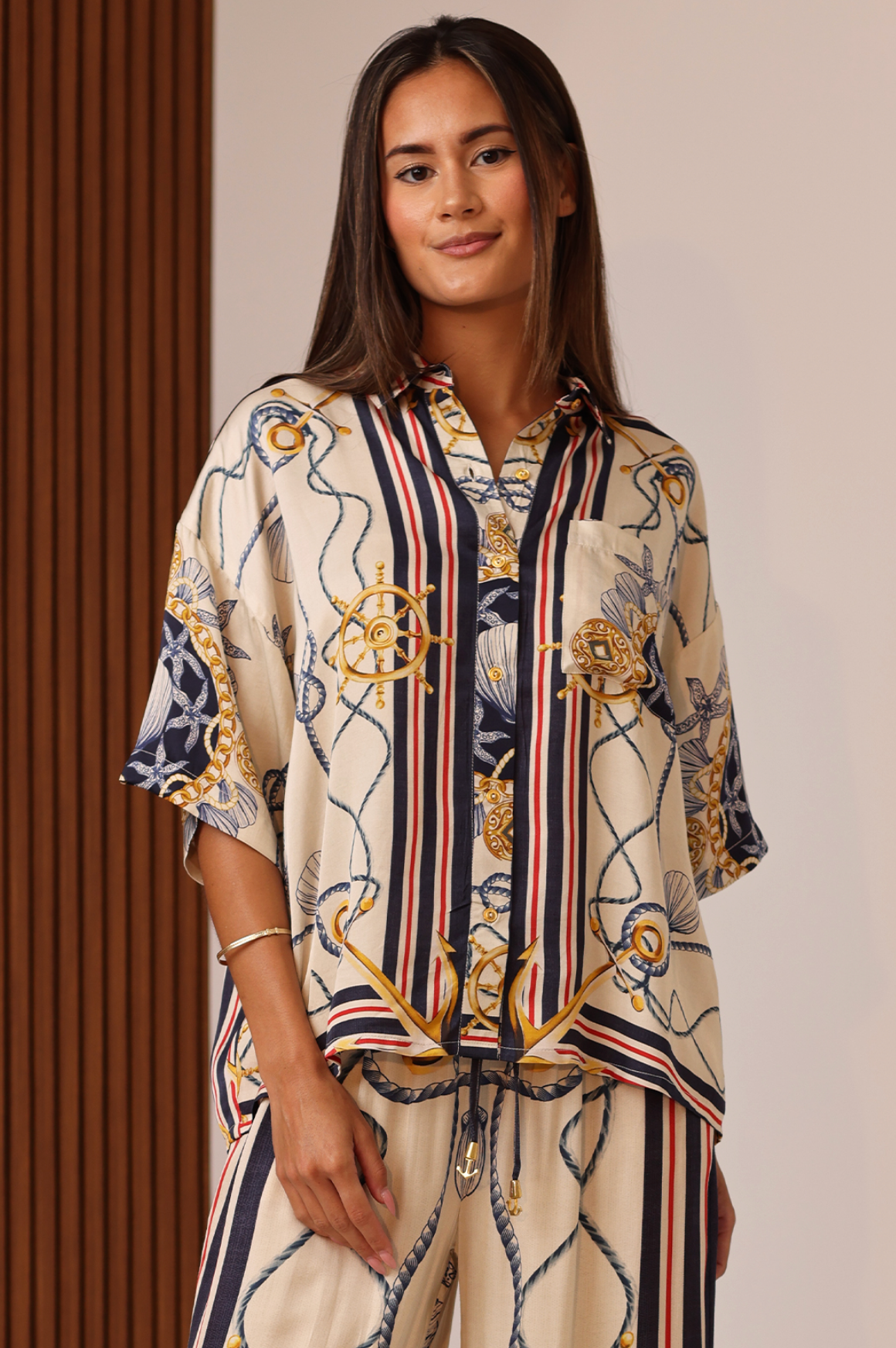 Blake Button Up Top - Nautical