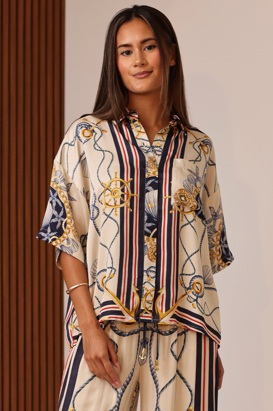 Blake Button Up Top - Nautical