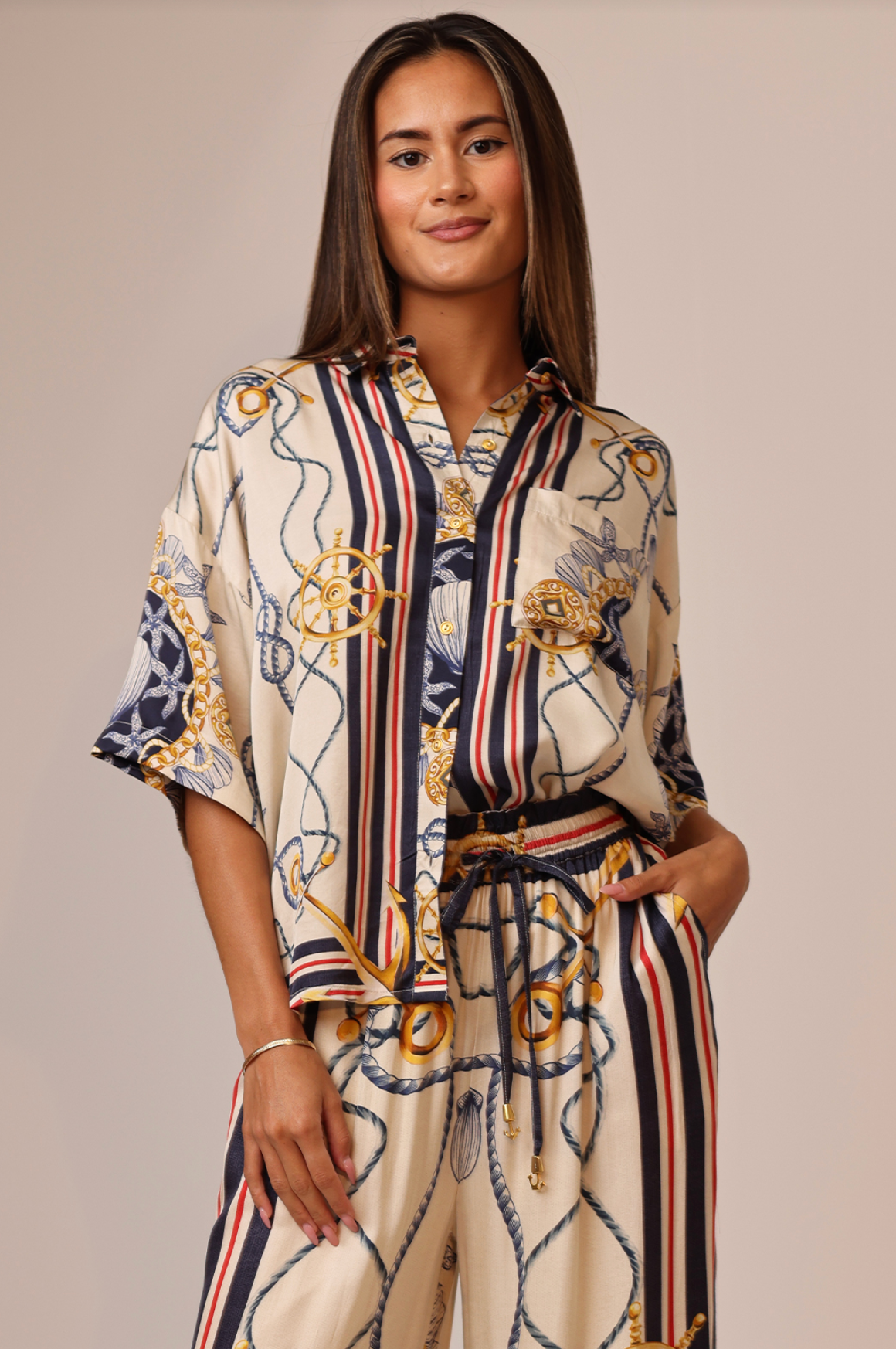 Blake Button Up Top - Nautical