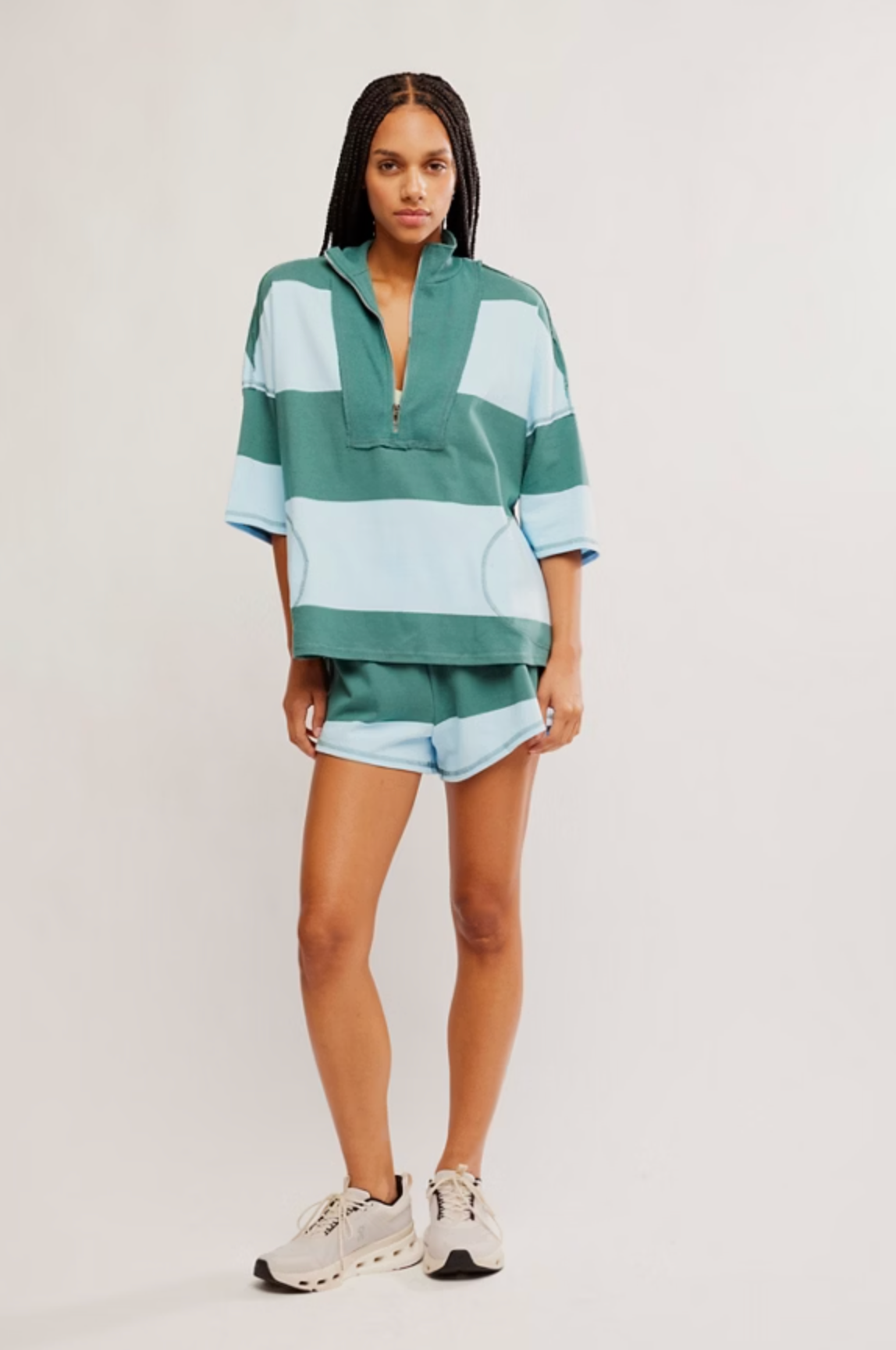 Free People Retro Rugby Set - Heritage Green Combo