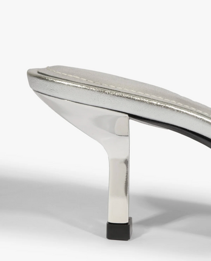 Judith Mid Heel Sandal - Silver