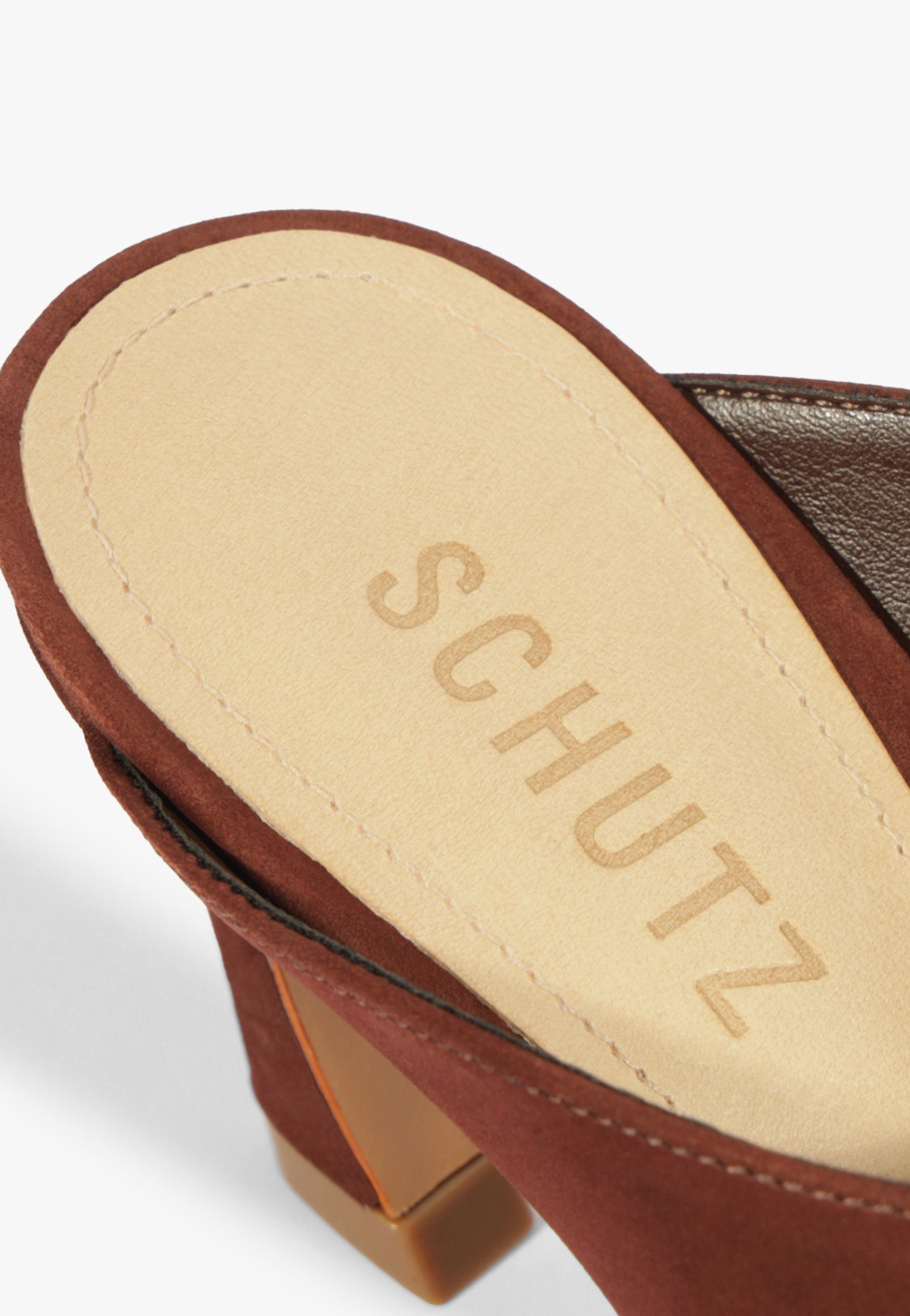 Maisie Mid Heel Sandal - Chestnut Brown