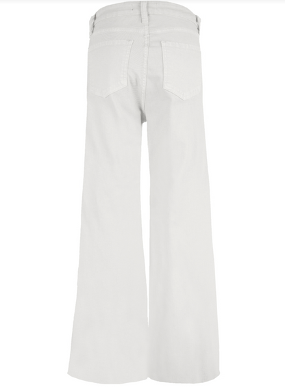 Meg High Rise Wide Leg Raw Hem Jean - Optic White