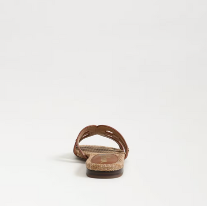 Sam Edelman Bay Multicolor Slide Sandal - Twany Tan Faux Raffia