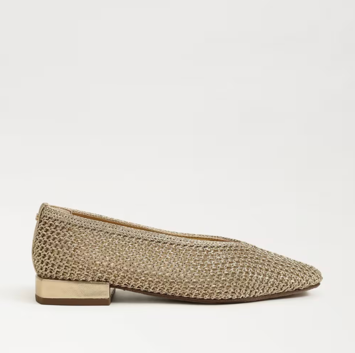 Sam Edelman Kasey Knit Ballet Flat - Amber Gold Woven Fabric