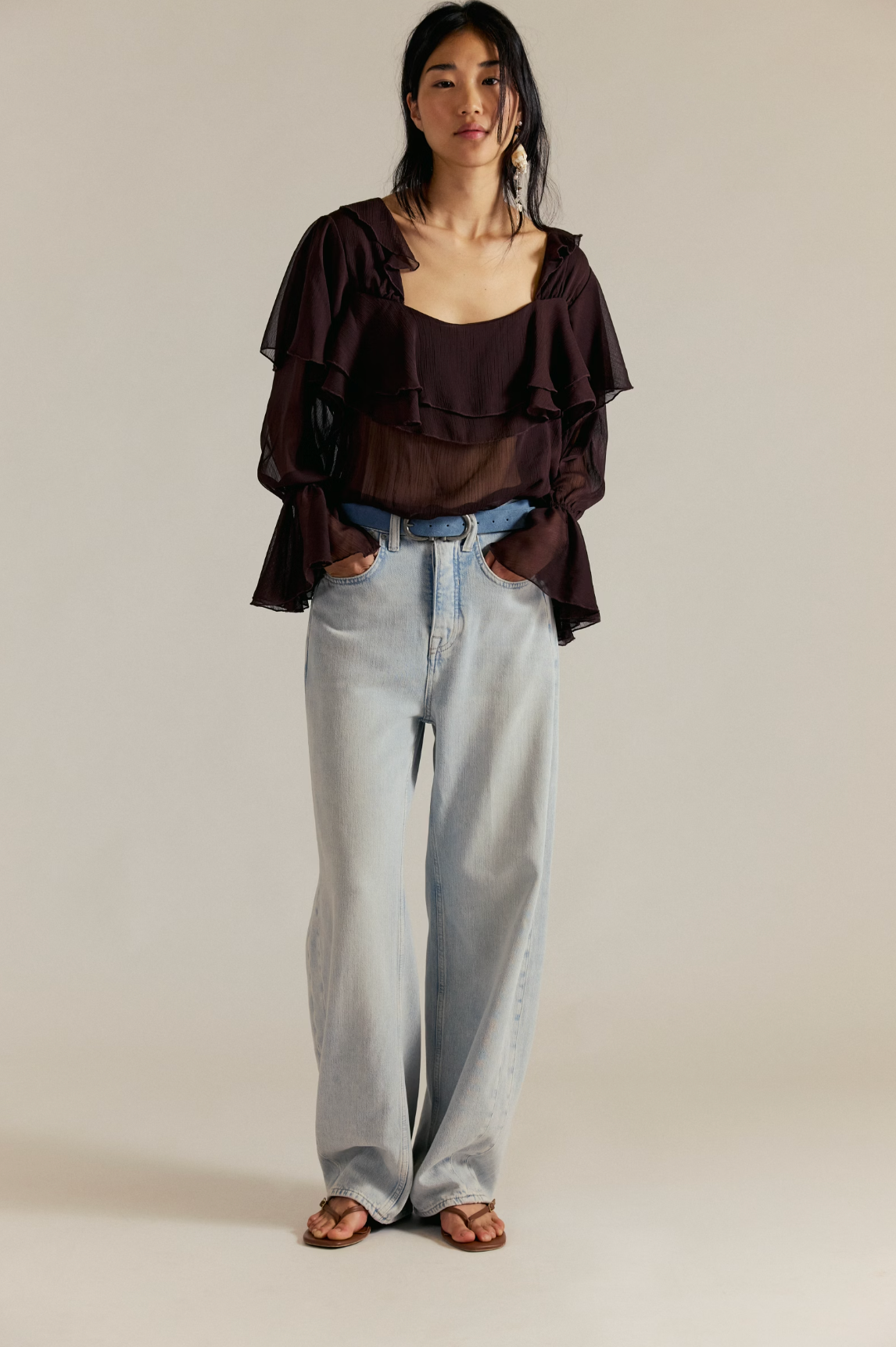 Free People Truro Baggy Puddle Jean - Beach Please