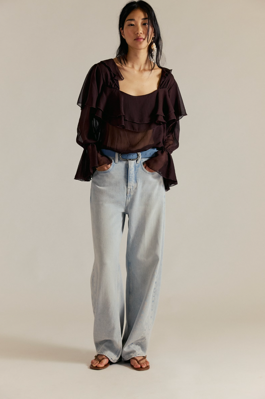 Free People Truro Baggy Puddle Jean - Beach Please