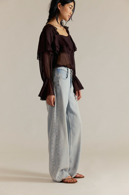 Free People Truro Baggy Puddle Jean - Beach Please