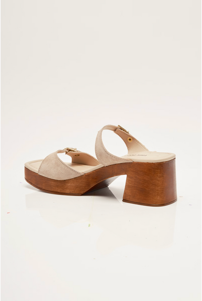 Free People Beck Buckle Clog Sandal - Sunstone Sand Suede
