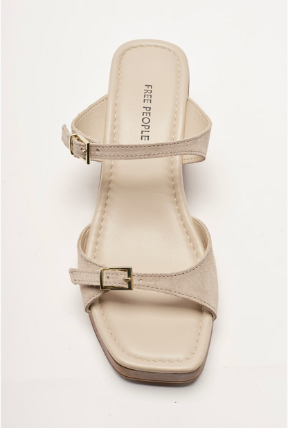 Free People Beck Buckle Clog Sandal - Sunstone Sand Suede