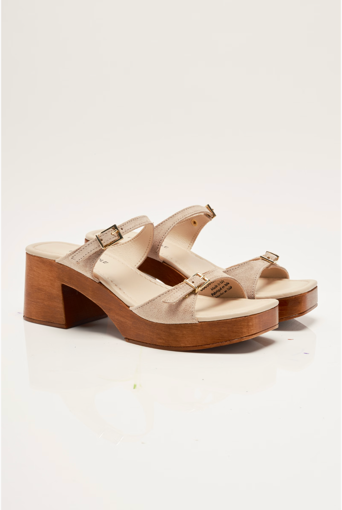 Free People Beck Buckle Clog Sandal - Sunstone Sand Suede