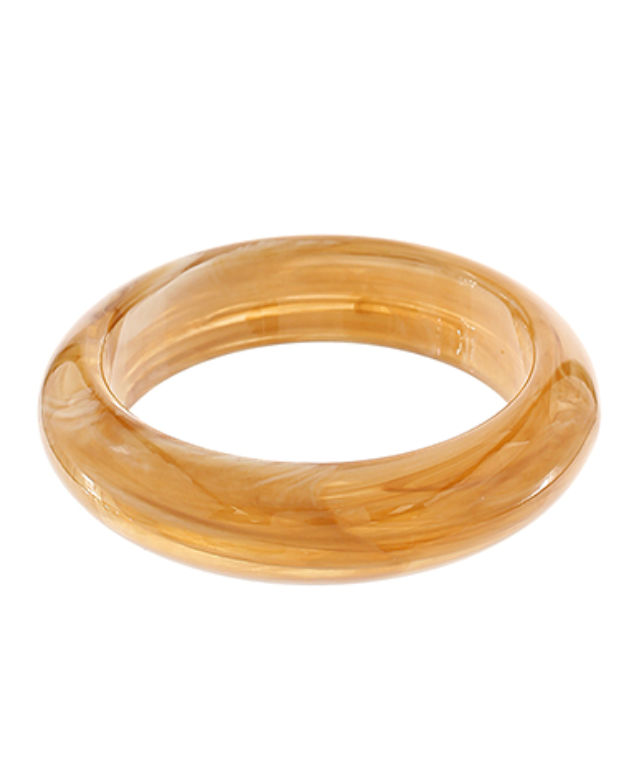 Marble Acrylic Bangle Bracelet - Light Brown