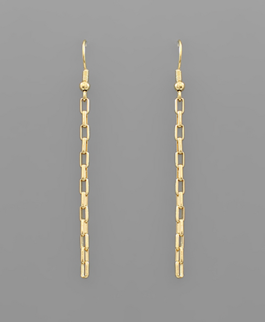 50mm Chain Earrings - Gold