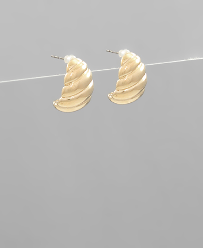Croissant Hoop Earrings - Gold