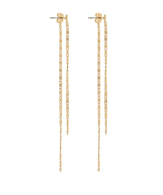 Long Chain Earrings - Gold