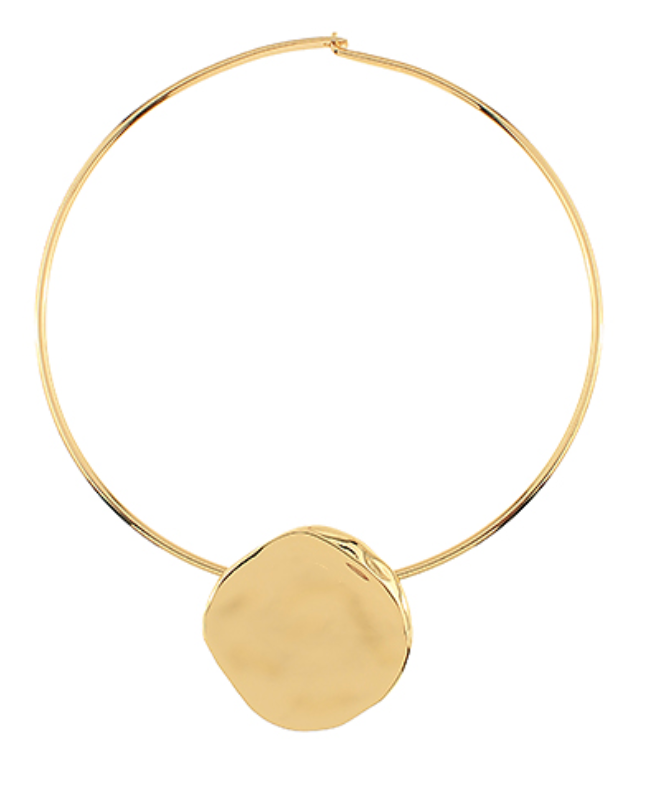 Textured Nugget Chocker Necklace - Gold