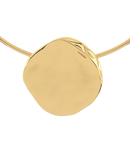 Textured Nugget Chocker Necklace - Gold