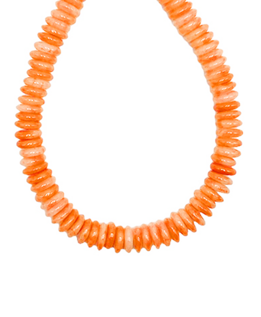 Disc Bead Necklace - Coral