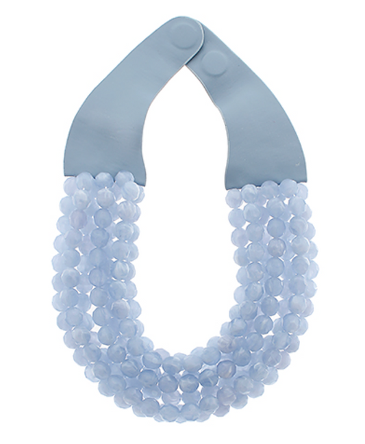 Marble Ball Beaded Necklace - Periwinkle
