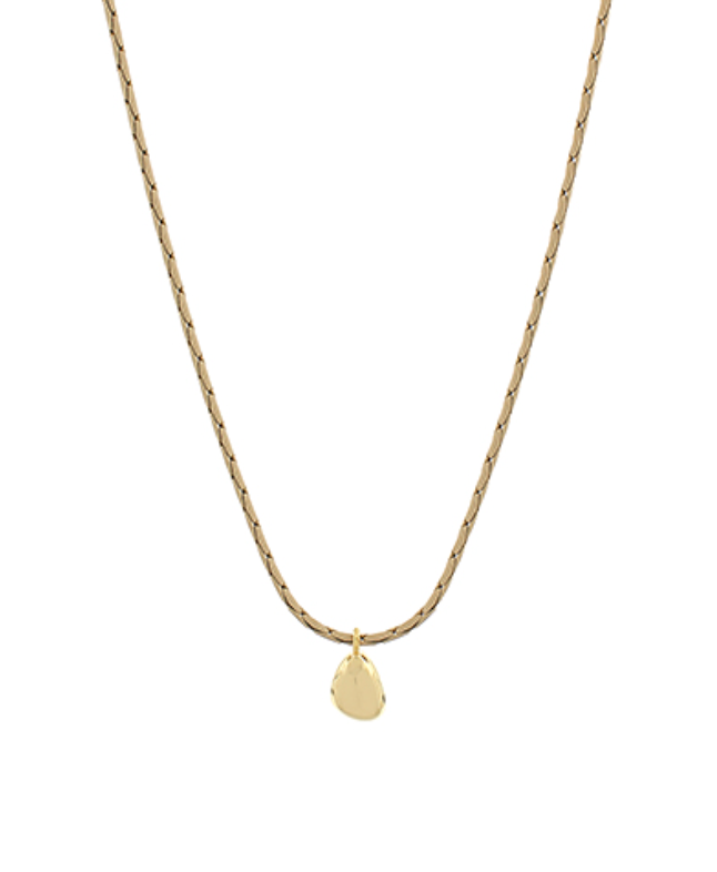 Geometric Teardrop Color Coated Chain Necklace - Beige/Gold
